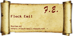Fleck Emil névjegykártya